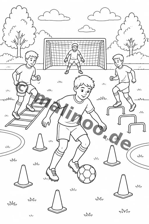 Fußball Malbuch 20 Ausmalbilder gedruckt+lose – Vorschaubild 10