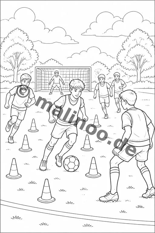 Fußball Malbuch 20 Ausmalbilder gedruckt+lose – Vorschaubild 10