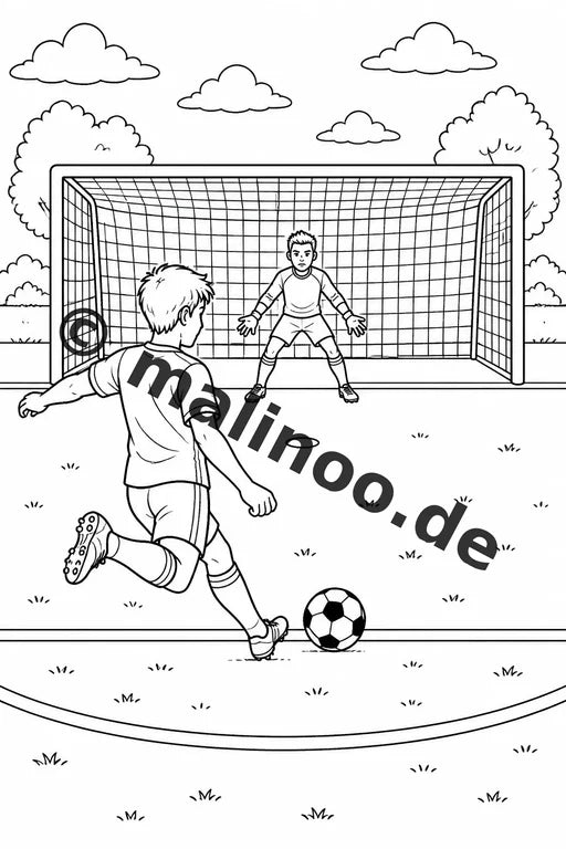 Fußball Malbuch 20 Ausmalbilder gedruckt, ungebunden – Vorschaubild 4
