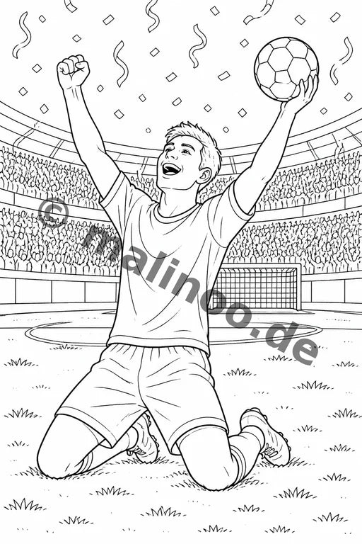 Fußball Malbuch 20 Ausmalbilder gedruckt+lose – Vorschaubild 6
