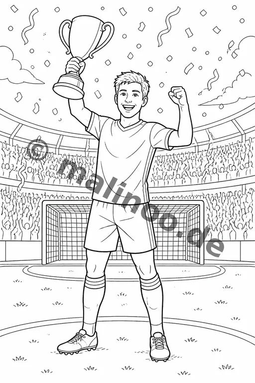Fußball Malbuch 20 Ausmalbilder gedruckt+lose – Vorschaubild 6