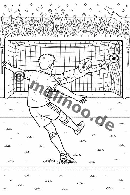 Fußball Malbuch 20 Ausmalbilder gedruckt+lose – Vorschaubild 7