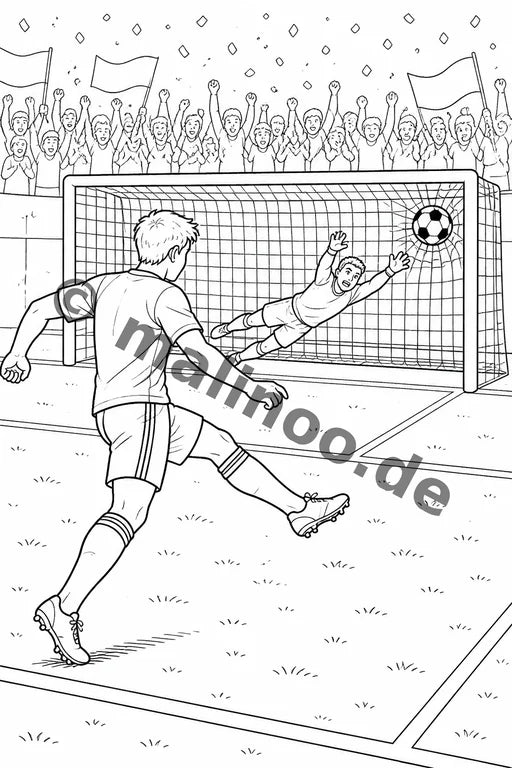 Fußball Malbuch 20 Ausmalbilder gedruckt+lose – Vorschaubild 7