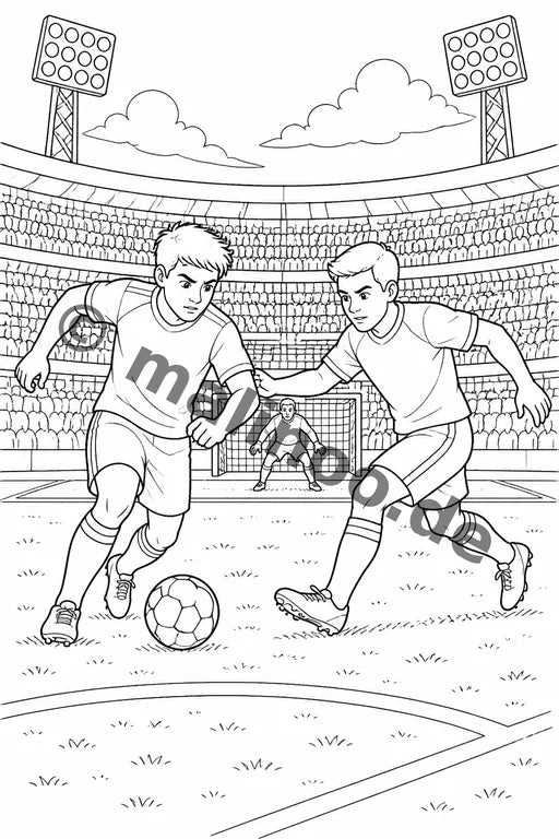 Fußball Malbuch 20 Ausmalbilder gedruckt+lose – Vorschaubild 8