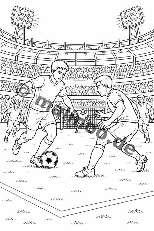 Fußball Malbuch 20 Ausmalbilder gedruckt+lose – Vorschaubild 8