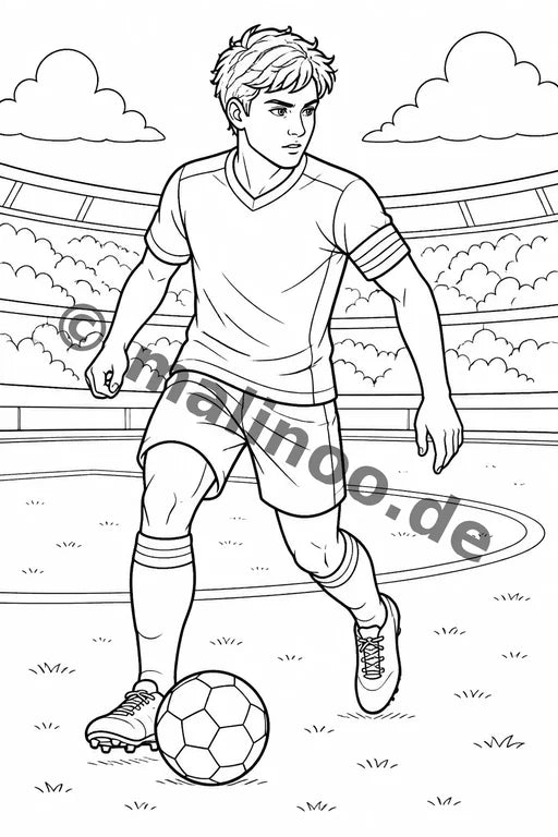 Fußball Malbuch 20 Ausmalbilder gedruckt+lose – Vorschaubild 9