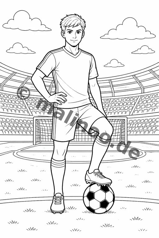 Fußball Malbuch 50 Ausmalbilder PDF Download – Vorschaubild 1