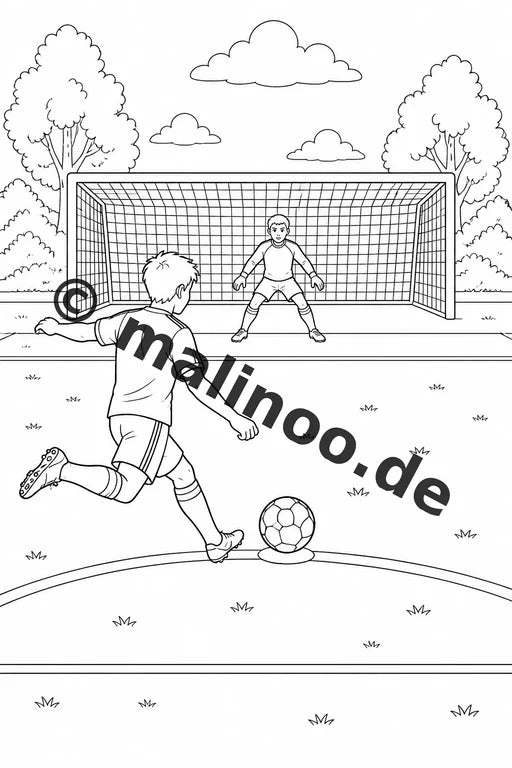 Fußball Malbuch 50 Ausmalbilder PDF Download digital – Vorschaubild 4