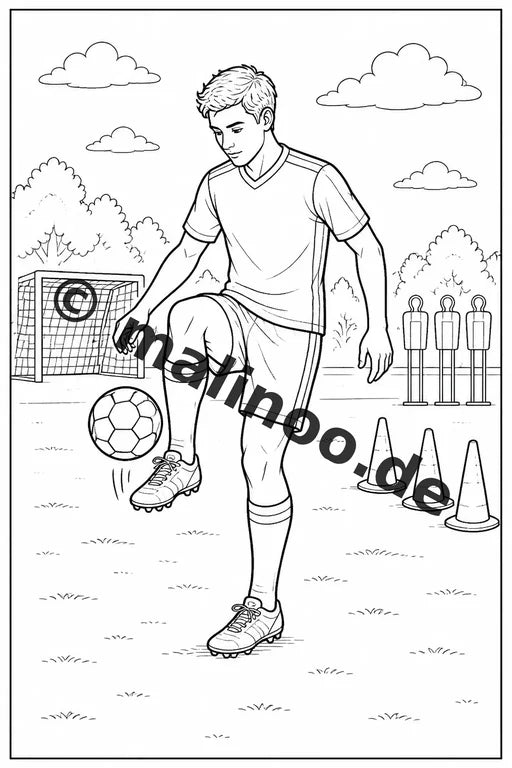 Fußball Malbuch 50 Ausmalbilder PDF Download digital – Vorschaubild 5