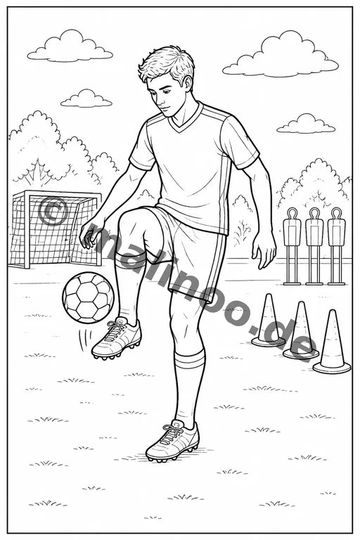 Fußball Malbuch 50 Ausmalbilder PDF Download – Vorschaubild 5
