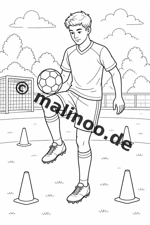 Fußball Malbuch 50 Ausmalbilder PDF Download digital – Vorschaubild 5