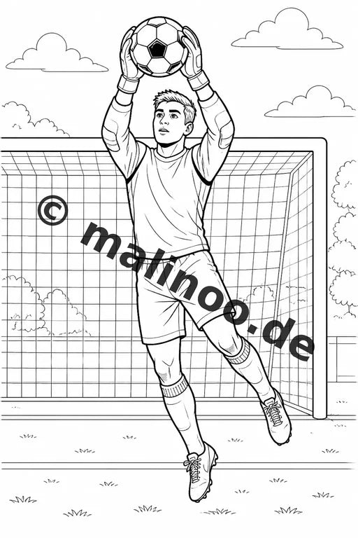 Fußball Malbuch 50 Ausmalbilder gedruckt und gebunden – Vorschaubild 3