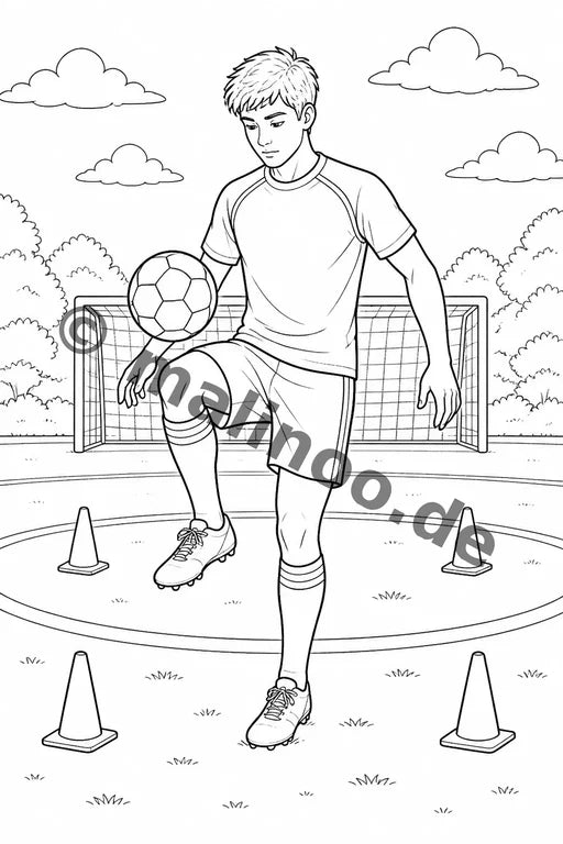 Fußball Malbuch 50 Ausmalbilder gedruckt+gebunden – Vorschaubild 5