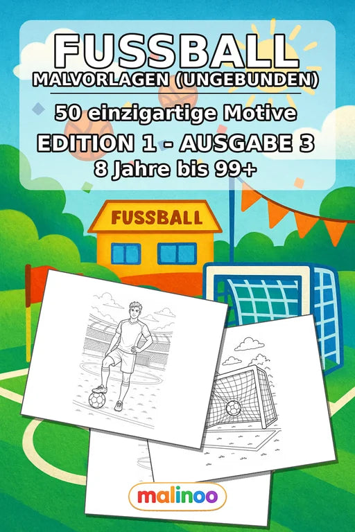 Fußball Malbuch 50 Ausmalbilder gedruckt+lose – Cover