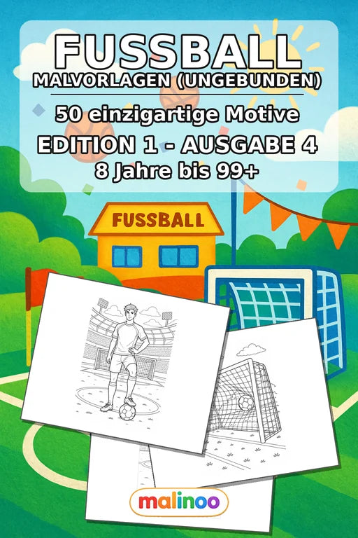 Fußball Malbuch 50 Ausmalbilder gedruckt+lose – Cover