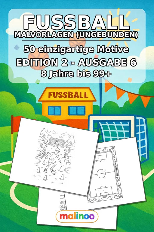 Fußball Malbuch 50 Ausmalbilder gedruckt+lose – Cover