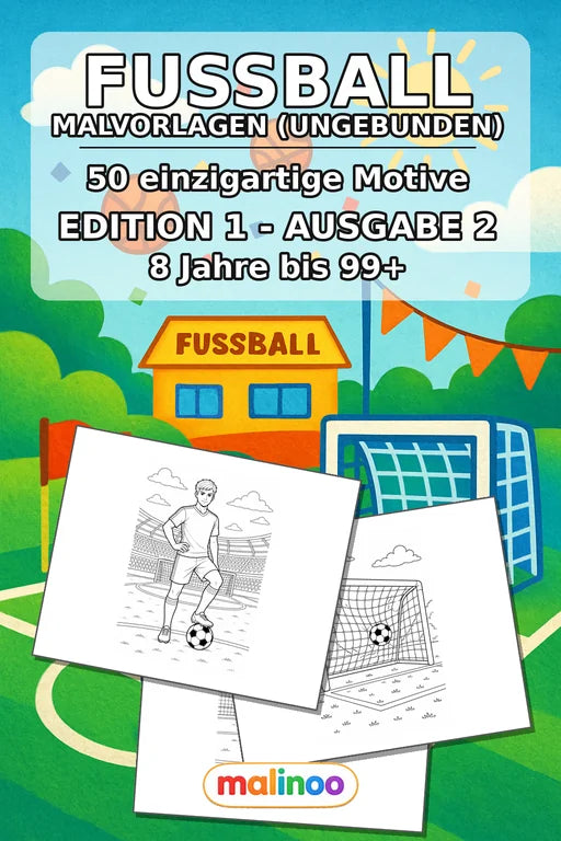 Fußball Malbuch 50 Ausmalbilder gedruckt, ungebunden – Cover