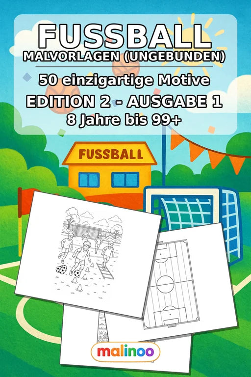 Fußball Malbuch 50 Ausmalbilder gedruckt+lose – Cover