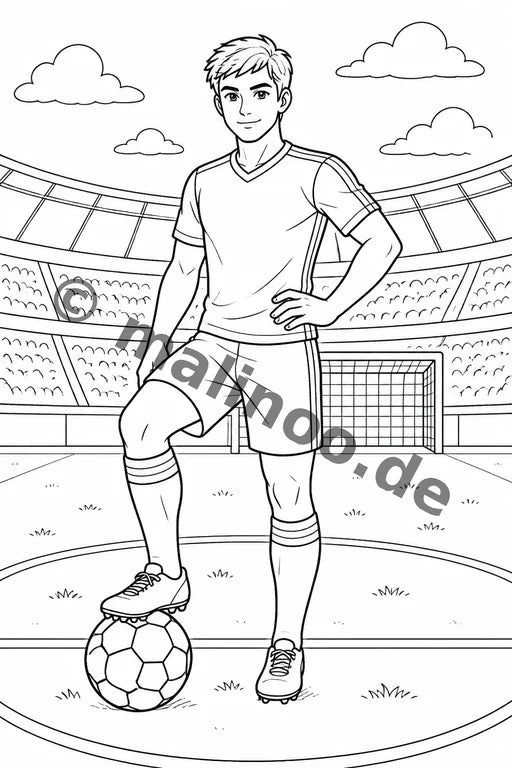 Fußball Malbuch 50 Ausmalbilder gedruckt+lose – Vorschaubild 1