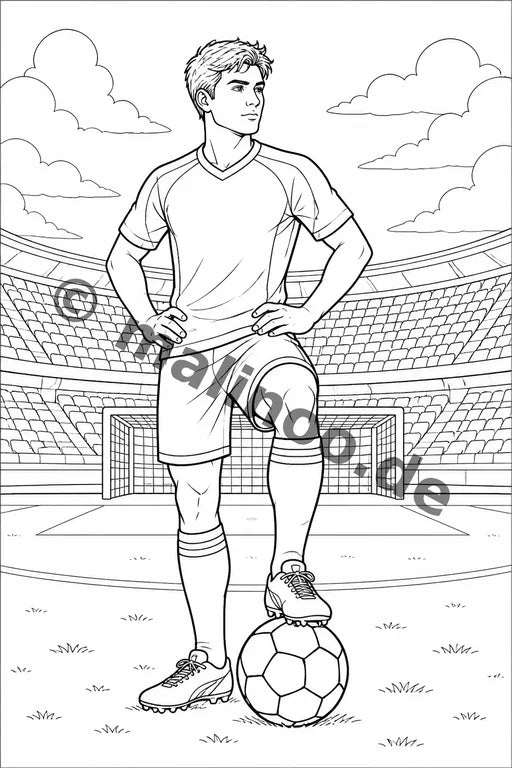 Fußball Malbuch 50 Ausmalbilder gedruckt+lose – Vorschaubild 1