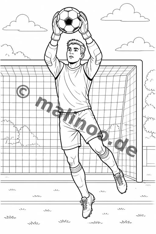 Fußball Malbuch 50 Ausmalbilder gedruckt+lose – Vorschaubild 3