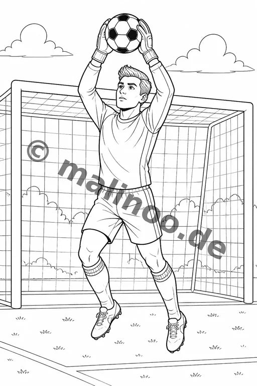 Fußball Malbuch 50 Ausmalbilder gedruckt+lose – Vorschaubild 3