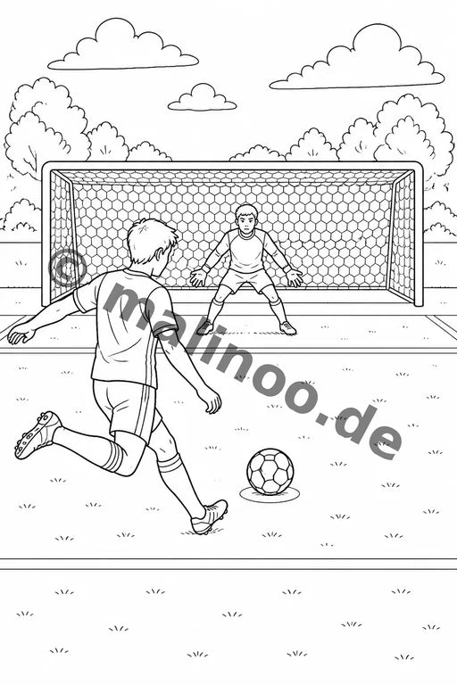 Fußball Malbuch 50 Ausmalbilder gedruckt+lose – Vorschaubild 4
