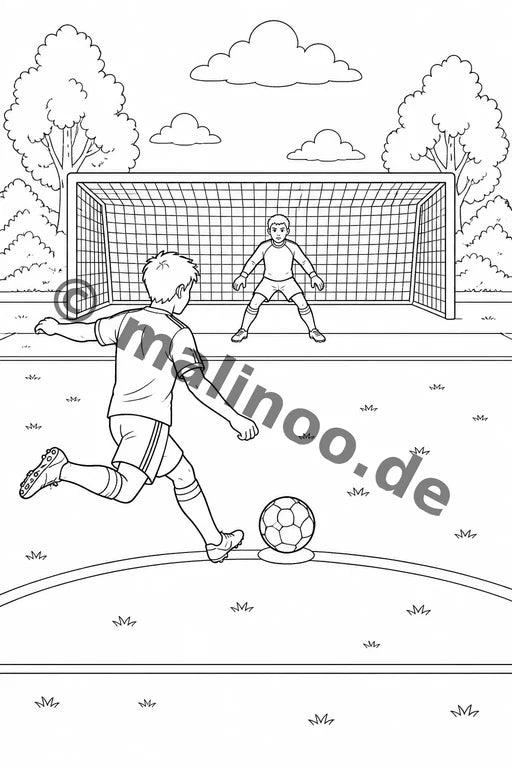 Fußball Malbuch 50 Ausmalbilder gedruckt+lose – Vorschaubild 4