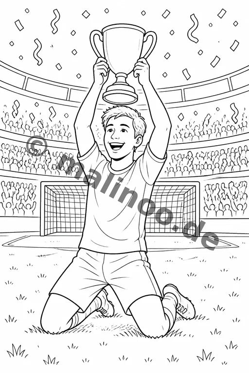 Fußball Malbuch 50 Ausmalbilder gedruckt+lose – Vorschaubild 6