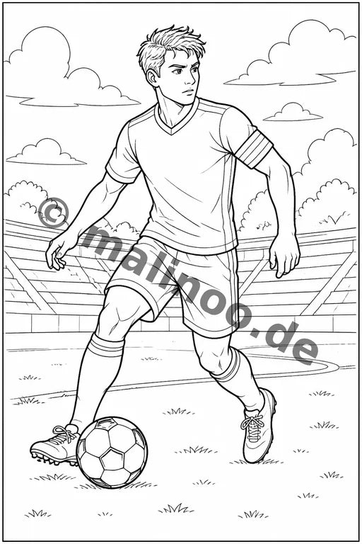 Fußball Malbuch 50 Ausmalbilder gedruckt+lose – Vorschaubild 9