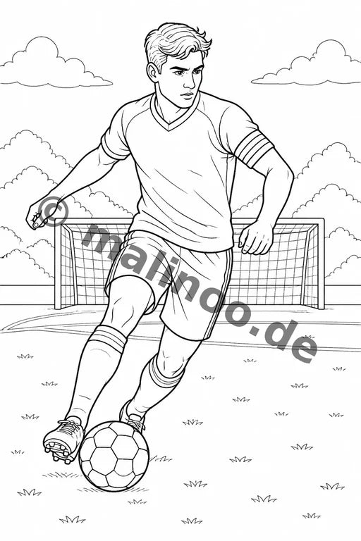 Fußball Malbuch 50 Ausmalbilder gedruckt+lose – Vorschaubild 9
