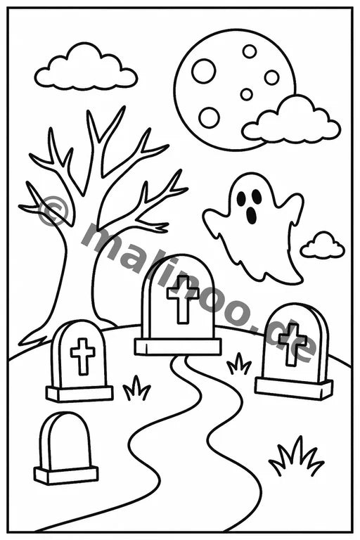 Geisterstunde Malbuch 100 Ausmalbilder PDF Download – Vorschaubild 5