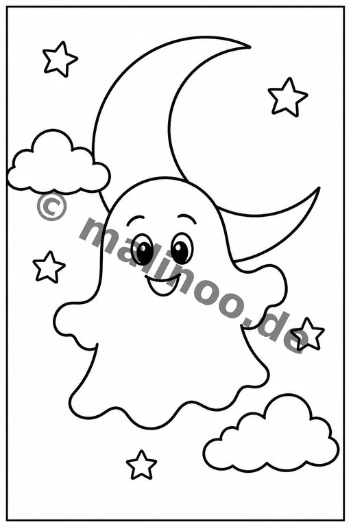Geisterstunde Malbuch 20 Ausmalbilder PDF Download – Vorschaubild 1