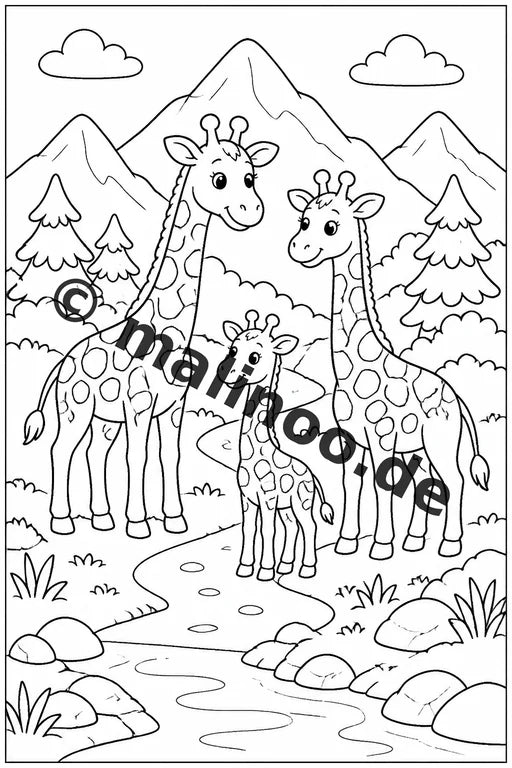 Giraffen Malbuch 100 Ausmalbilder gedruckt und gebunden – Vorschaubild 6
