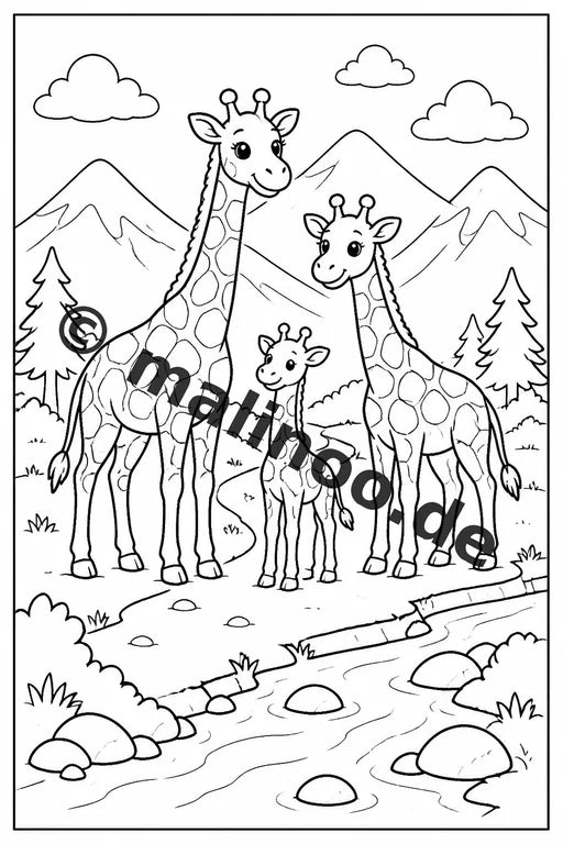 Giraffen Malbuch 100 Ausmalbilder gedruckt und gebunden – Vorschaubild 6