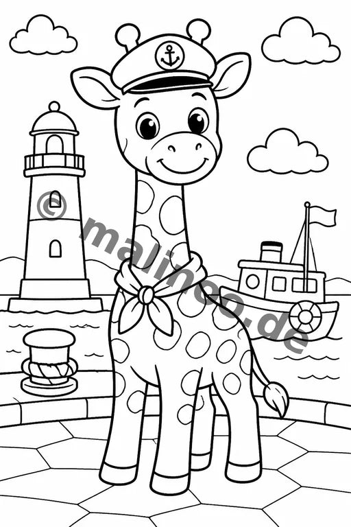 Giraffen Malbuch 100 Ausmalbilder gedruckt+lose – Vorschaubild 10