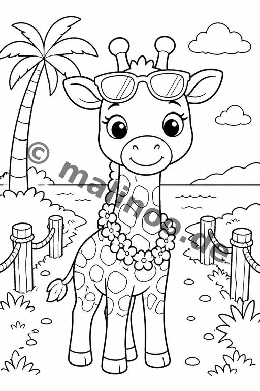 Giraffen Malbuch 100 Ausmalbilder gedruckt+lose – Vorschaubild 8