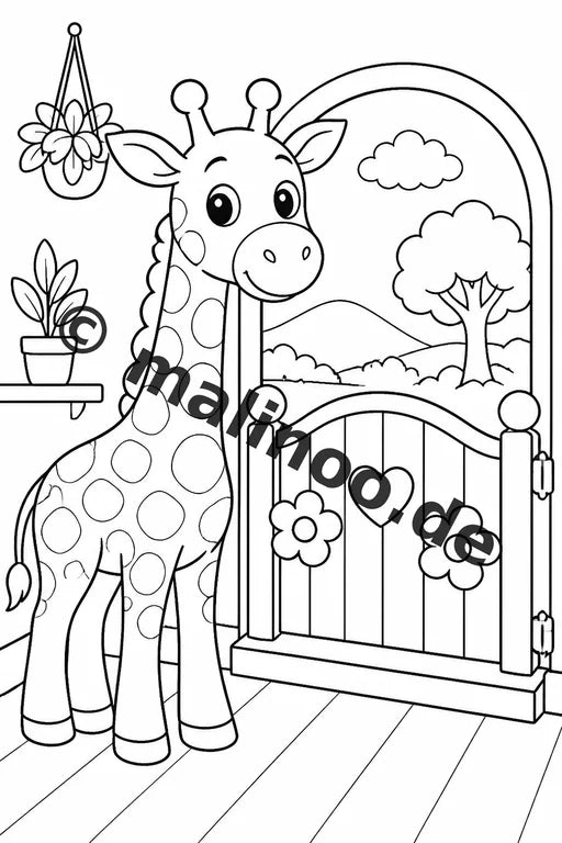 Giraffen Malbuch 100 Ausmalbilder gedruckt, ungebunden – Vorschaubild 9
