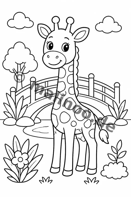 Giraffen Malbuch 100 Ausmalbilder gedruckt+lose – Vorschaubild 9