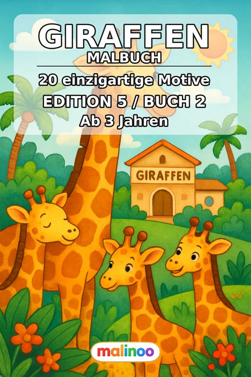 Giraffen Malbuch 20 Ausmalbilder PDF Download – Cover
