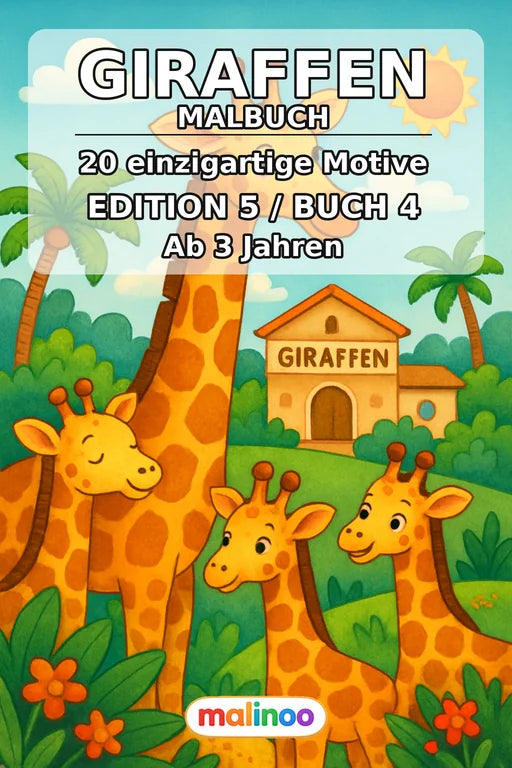 Giraffen Malbuch 20 Ausmalbilder PDF Download – Cover