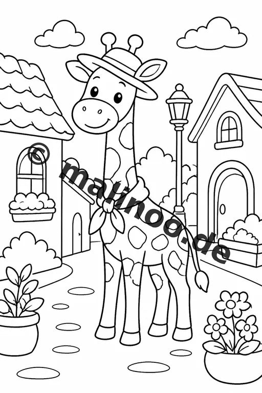 Giraffen Malbuch 20 Ausmalbilder PDF Download digital – Vorschaubild 3