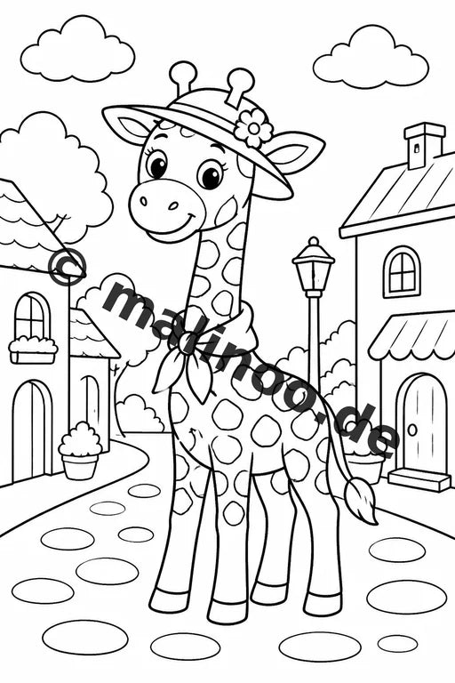 Giraffen Malbuch 20 Ausmalbilder PDF Download digital – Vorschaubild 3