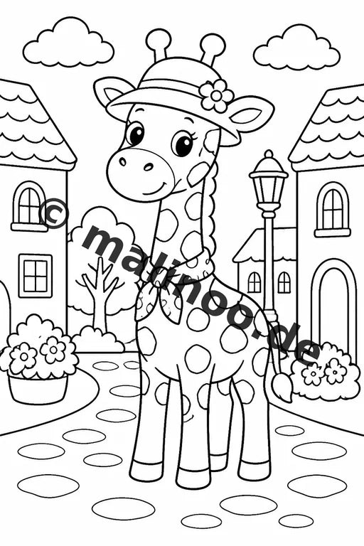 Giraffen Malbuch 20 Ausmalbilder PDF Download digital – Vorschaubild 3
