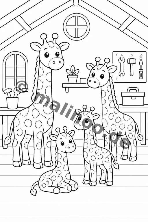 Giraffen Malbuch 20 Ausmalbilder PDF Download – Vorschaubild 4