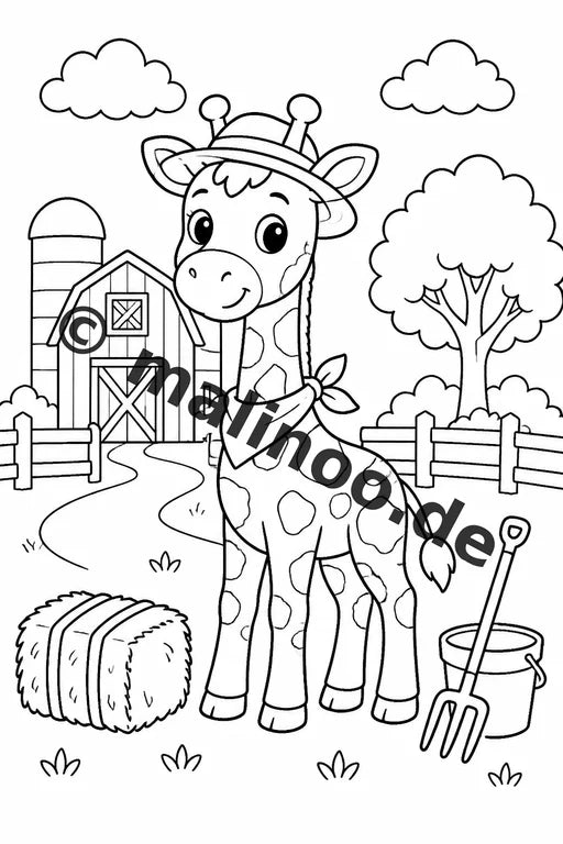Giraffen Malbuch 20 Ausmalbilder PDF Download digital – Vorschaubild 4