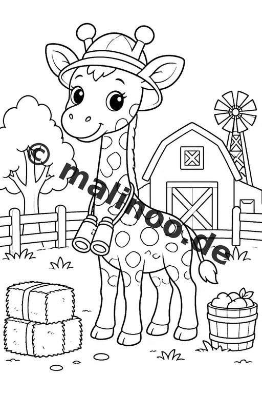 Giraffen Malbuch 20 Ausmalbilder PDF Download digital – Vorschaubild 4