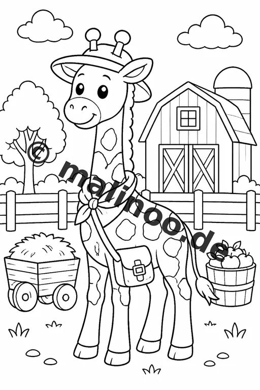 Giraffen Malbuch 20 Ausmalbilder PDF Download digital – Vorschaubild 4