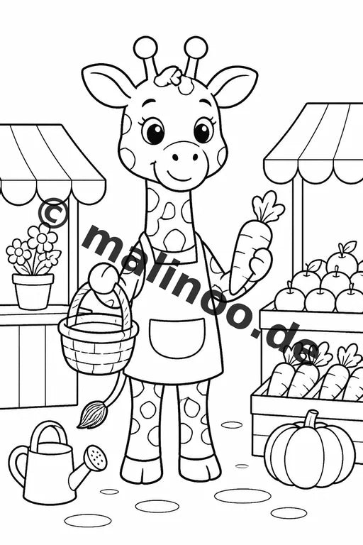 Giraffen Malbuch 20 Ausmalbilder gedruckt und gebunden – Vorschaubild 10