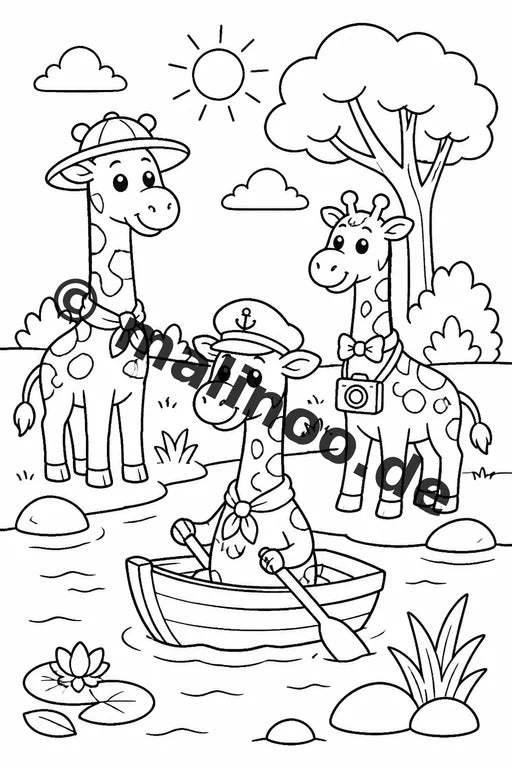 Giraffen Malbuch 20 Ausmalbilder gedruckt und gebunden – Vorschaubild 7